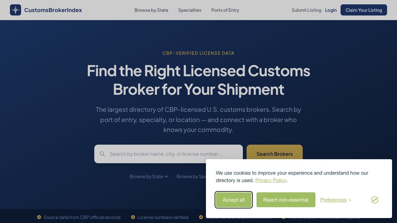 CustomsBrokerIndex — Broker Directory